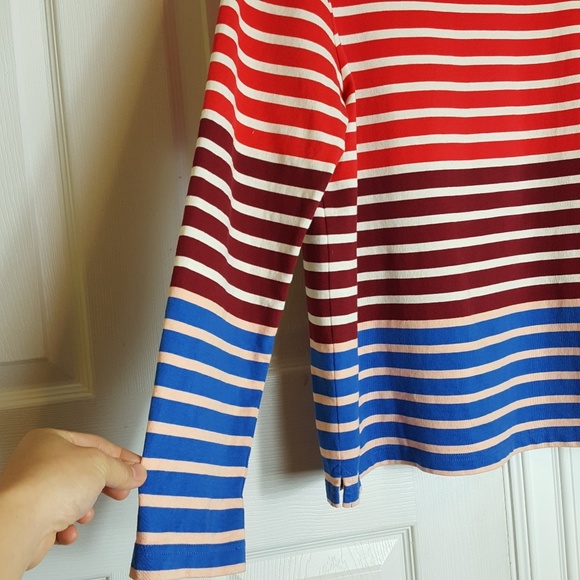 J. Crew Stripe Longsleeves Top Large - Picture 6 of 8